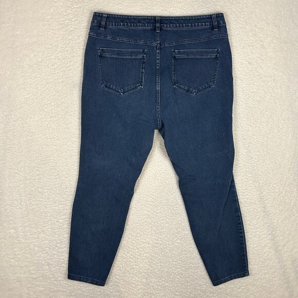 J Jill Womens Size 14 Premium Flex High Rise Denim Legging Deep Marine Wash Blue - Picture 4 of 10